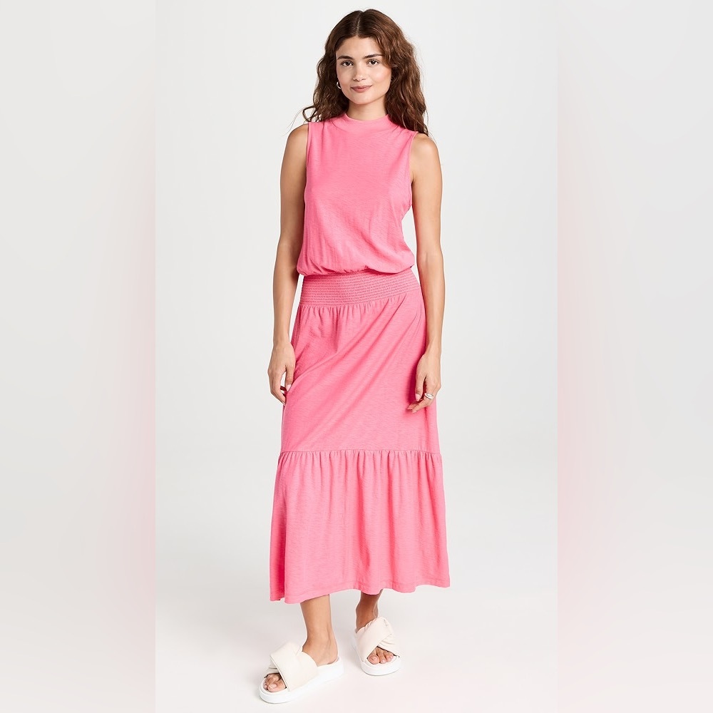 Nation Barrett 90s Midi Dress in Pink
